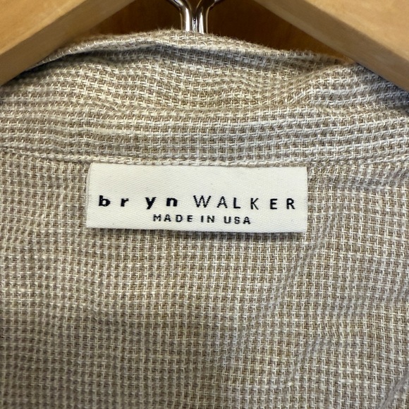 bryn Walker tan linen Sleeveless Wrap Top - Picture 2 of 7